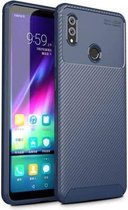 Kever vorm koolstofvezel textuur schokbestendig TPU-hoesje voor Huawei Honor Note 10 (blauw)