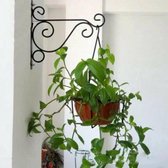 Premium plantenhanger zwart-Bloempothouder-Voordeelverpakking- Lamphouder- Wanddecoratie zwart- Set 4 stuks- Zwarte wandhaken- Zwarte planthanger- Muurhaak- Binnen-Buiten-Decoratie