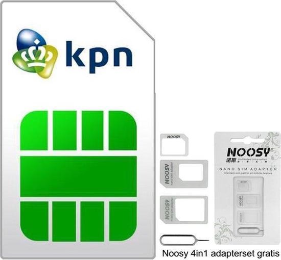 Prépayé KPN | Carte SIM 3 en 1 | Incluant un forfait Internet de 1 Go |  €2,50 + €7,50... | bol