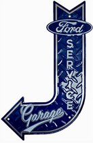 Ford Service Gebogen Pijl Aluminium Bord 45 x 29 cm