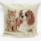 Kussenhoes - Kat en Hond - Gobelin - Kitten - Puppy