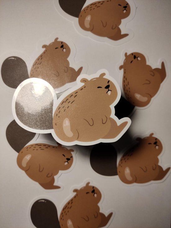 Bever Sticker - Zoogdieren Stickers Bevers - Knaagdier - Handgemaakte ...