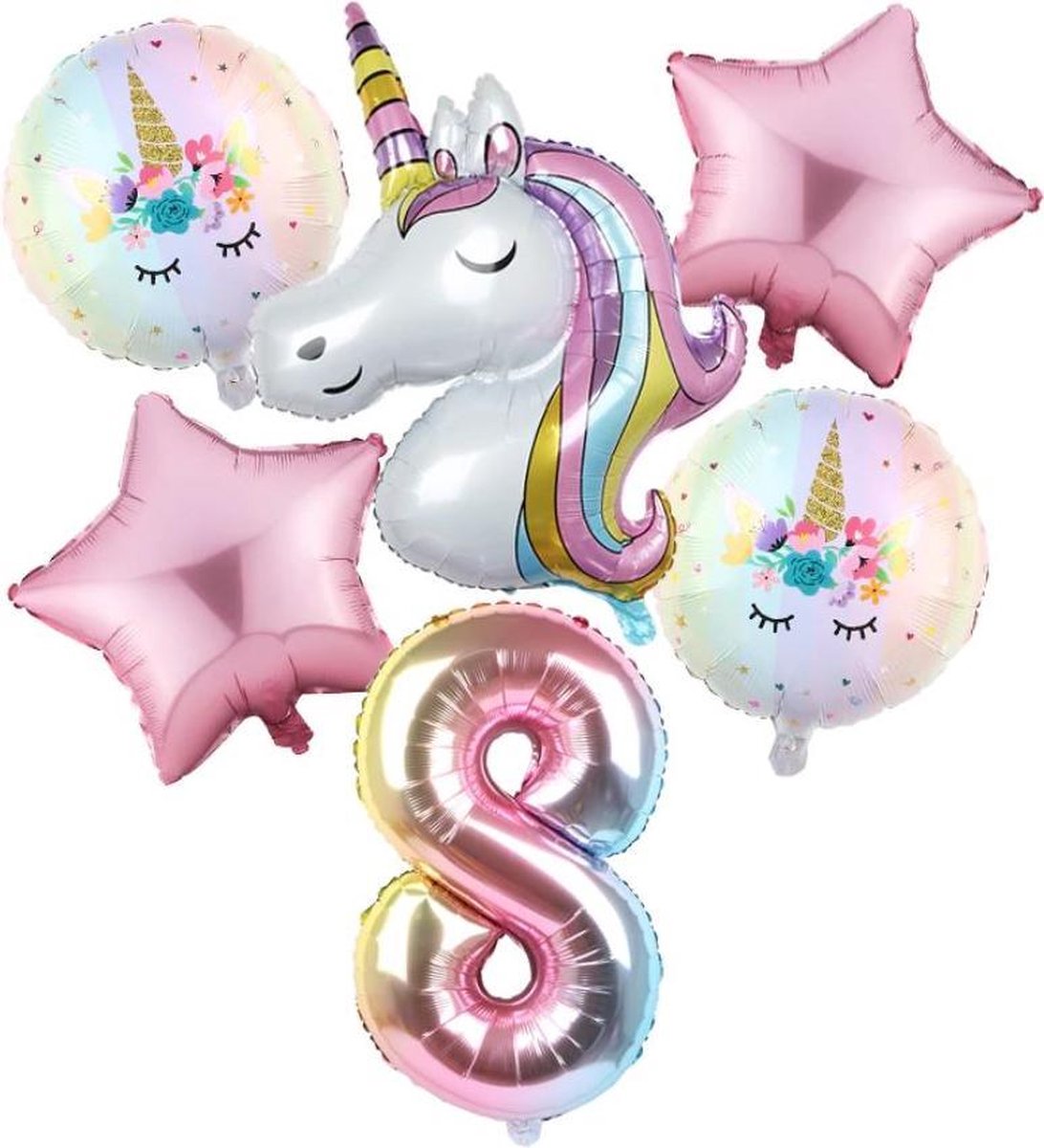 Party Pack® Décoration Anniversaire Licorne - 8 Ans - Décoration Unicorn -  Pack Fête