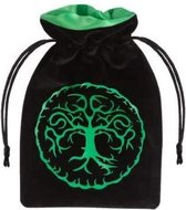 Q-Workshop Forest - Black & Green Velour Dice Bag