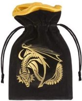Q-Workshop Dragon - Black & Golden Velour Dice Bag