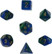 Gemini Polyhedral 7-Die Sets - Blue-Green W/Gold