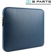 BParts - 15 inch Kunstleren Laptop sleeve - Beschermhoes laptop - Laptophoes - Extra zachte binnenkant - Donkerblauw