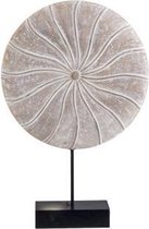 Ornament op voet - Staande woondecoratie - Rond Beeld - Deco - 30cm - Hout