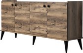 Nancy's Wright Dressoir - Consoletafel - 4 Deuren - Opbergruimte - 182 x 82,5 x 41 cm - Bewerkt Hout - Bruin