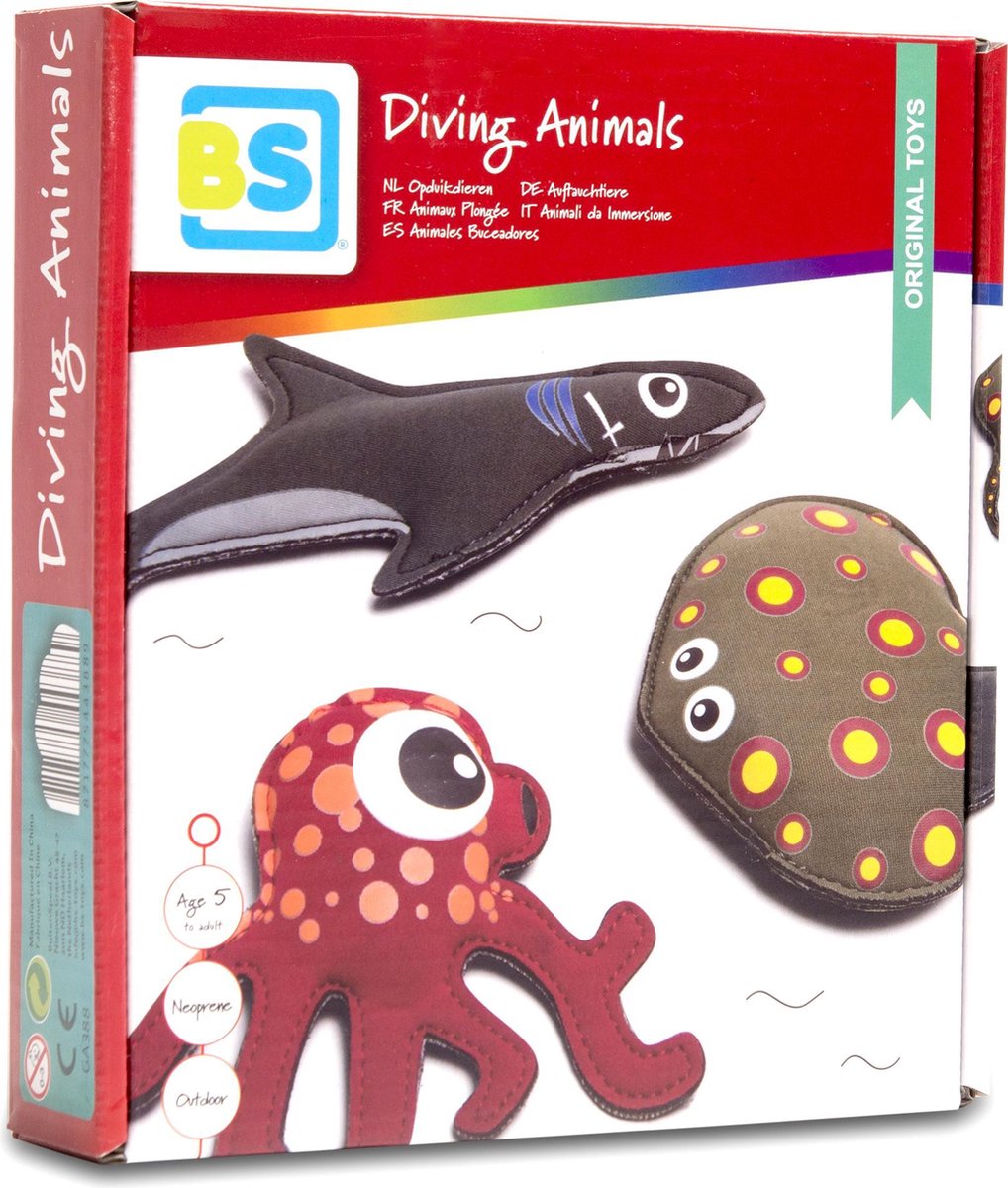 BS Toys Water Duikdieren - 19 X 10 cm - Neopreen Opduikdieren - Zwembad Spel - Duikspeelgoed - Speelgoed - 3 Stuks – foto 4