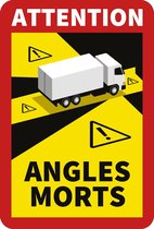 Angles Morts - Dode hoek - set van 5 magneetstickers - Vrachtwagen / Truck Frankrijk