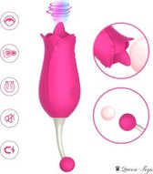 ♛Queen-Toys® Vibrator - Vibrerende tong - Clitoris vibrator - Krachtige likkende vibrator - Borsten stimuleren - G spot vibrator -  - Anaal plug - Vaginaal plug - Oplaadbaar - Wate