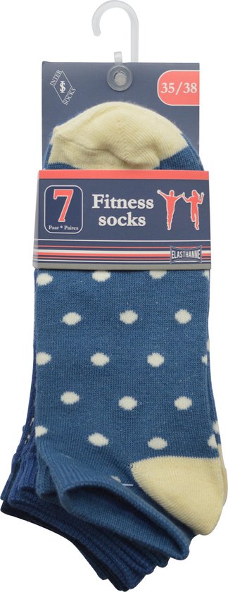 Meisjes Multipack sneaker sokjes - 7 paar meisjes fitness - hoogwaardige katoen - classic - maat 35/38 - enkelsokken