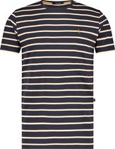 Haze&Finn T-shirt Ronde Hals Streep Navy Blauw (MC15-0030 - Navy)