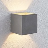 Lindby - LED wandlamp - 1licht - beton - H: 11.5 cm - G9 - grijs - Inclusief lichtbron