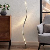 Lindby - LED vloerlamp - RGB - met dimmer - 1licht - geborsteld aluminium, kunststof - H: 116 cm - aluminium, transparant - Inclusief lichtbron