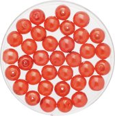 50x stuks sieraden maken Boheemse glaskralen in het transparant rood van 6 mm - Kunststof reigkralen voor armbandjes/kettingen