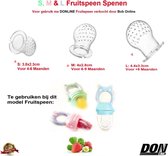 3 x Vervangende Spenen (Voor gebruik met Fruitfopspenen verkocht door Bob Online) 3x Verschillende maten – S = 4-6 Maanden x 1 – M = 6-9 Maanden en L = +9 Maanden – Voor langer gebruik tot 18