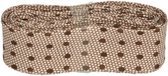 BIAIS DE FLEUR BIAISBAND STIPPEN BRUIN 20MM - 2X3M - 006