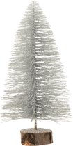 J-Line Kerstboom - kunststof - glitter/zilver - small