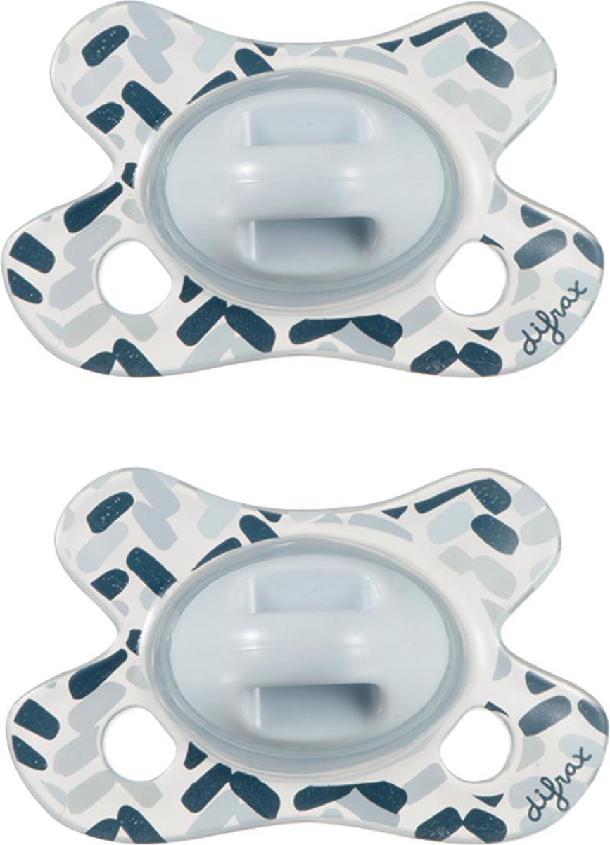 Difrax Fopspeen Natural - Newborn - Blauw - 2 Stuks