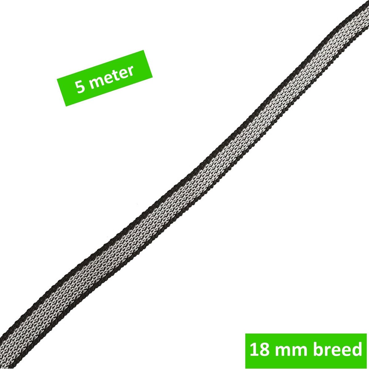 DELTAFIX rolluikenband | 5 meter | 18 mm breed | grijs / zwart