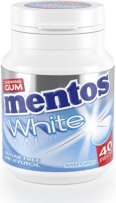 Mentos Gum White Sweet Mint - Kauwgom - Suikervrij - 1x6stuks