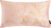 Velvet Leaves Long Roze Kussenhoes | Fluweel / Polyester | 30 x 50 cm