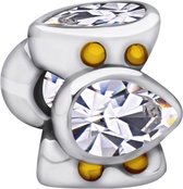 Quiges - 925 - Zilveren - Bedels -Sterling zilver - Beads - Zirkonia Druppels Kraal Charm - Geschikt – voor - alle bekende merken - Armband Z508