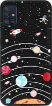 ADEL Siliconen Back Cover Softcase Hoesje Geschikt Voor Samsung Galaxy A71 - Ruimte Heelal Cartoon
