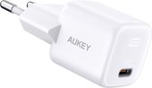 Aukey USB-C Thuislader met Power Delivery - PA-B1-W - 20W - Wit