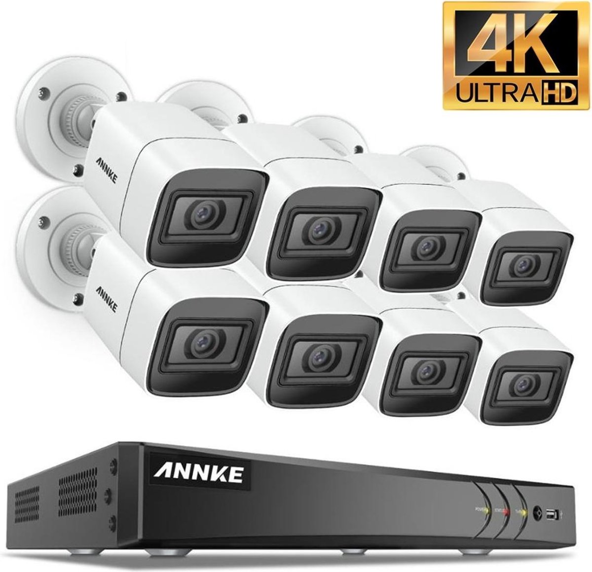Annke Beveiliging camera set met 8 camera’s ( 4K - 8MP ) en 1tb Harde schijf – plug and play – Nederlandse helpdesk