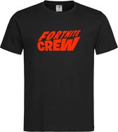 Zwart T shirt met Rood logo " Fortnite Crew " print size XXL