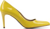 Giulia Dames Leren   Pumps / Stiletto - Naaldhak hoogte 9 cm - Giulia 8 lak - Geel - Maat 38