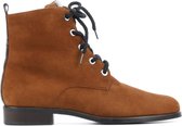 Hassia Vrouwen Suède       Enkellaarsjes / Laarzen / Damesschoenen 306242 - Cognac - Maat 38.5