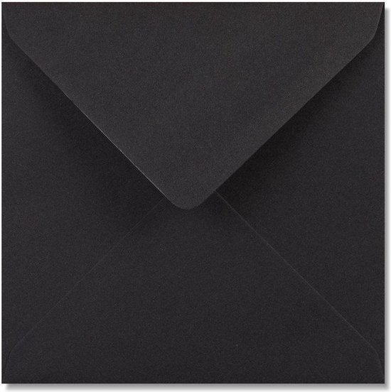 Enveloppes carrées noires 15,5x15,5 cm 100 pcs