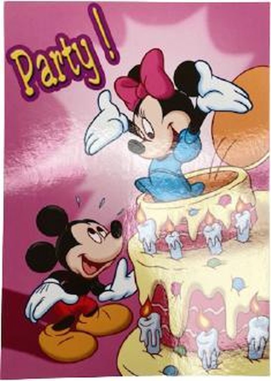 Verjaardagskaarten Mickey & Minnie Mouse enveloppen 4-pack | bol.com
