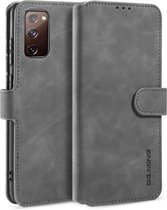 caseme - Hoesje geschikt voor Samsung Galaxy S20 FE - met magnetische sluiting - ming serie - leren book case - grijs