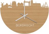 Skyline Klok Dordrecht Bamboe hout - Ø 40 cm - Woondecoratie - Wand decoratie woonkamer - WoodWideCities