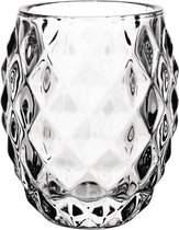 Olympia glazen diamant theelichthouder doorzichtig 7,5cm
