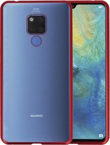Magnetic Back Cover voor Mate 20 X Rood - Transparant