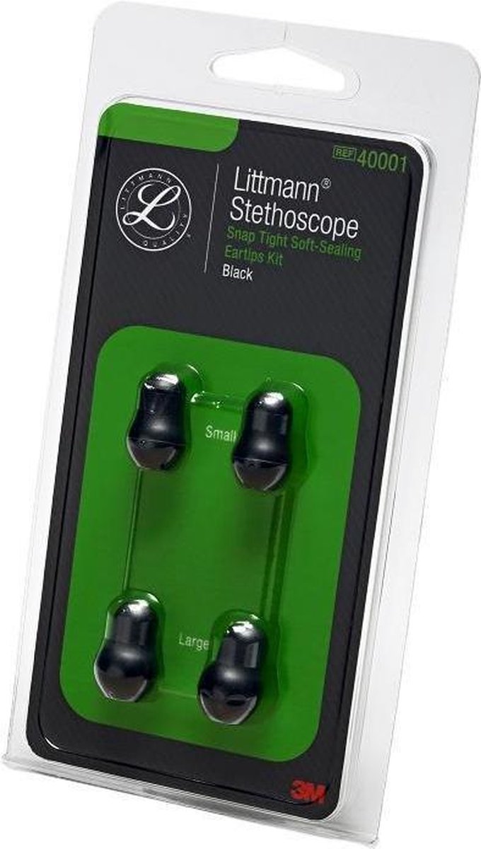 Goedkoopste Littmann Snap Tight Soft-Sealing Eartips voor Littmann stethoscopen - Zwart