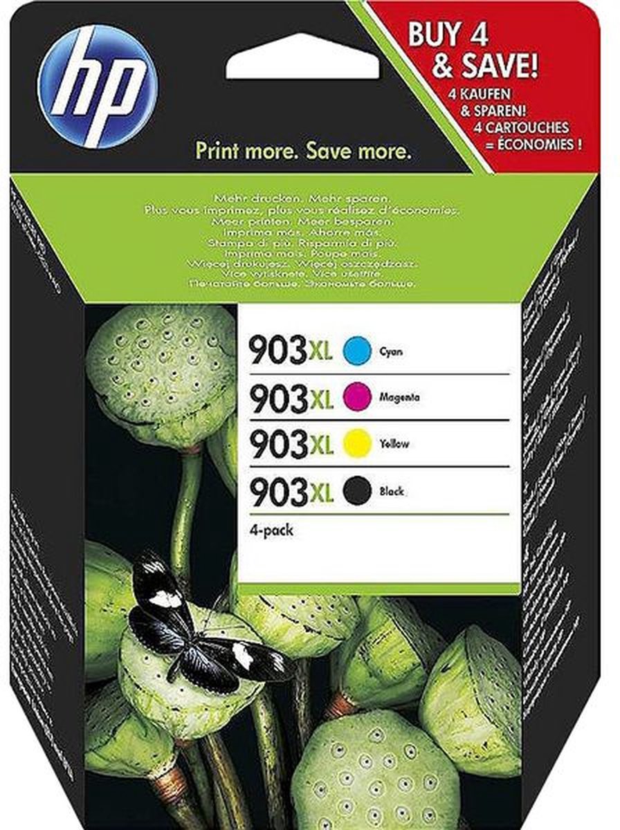 HP 903 XL - 3HZ51AE- Inktcartridges Zwart + Kleur ( Cyaan / Magenta / Geel )