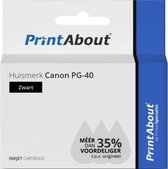 PrintAbout huismerk Inktcartridge PG-40 Zwart geschikt voor Canon