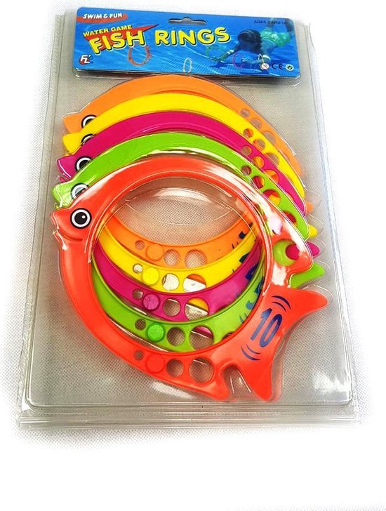 Fish rings kleurrijk l zwembad speelgoed duiken l 5-delige zwembad op  duikset l... | bol.com