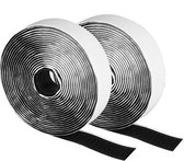 Trendfield Klittenband Zelfklevend Velcro - Rol 2 tot 5cm Breed - 5 tot 12,5 Meter lang - Plakbaar & Naaibaar - Zwart