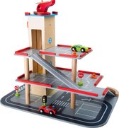 Houten parkeerplaats + lift - Houten speelgoed vanaf 3 jaar