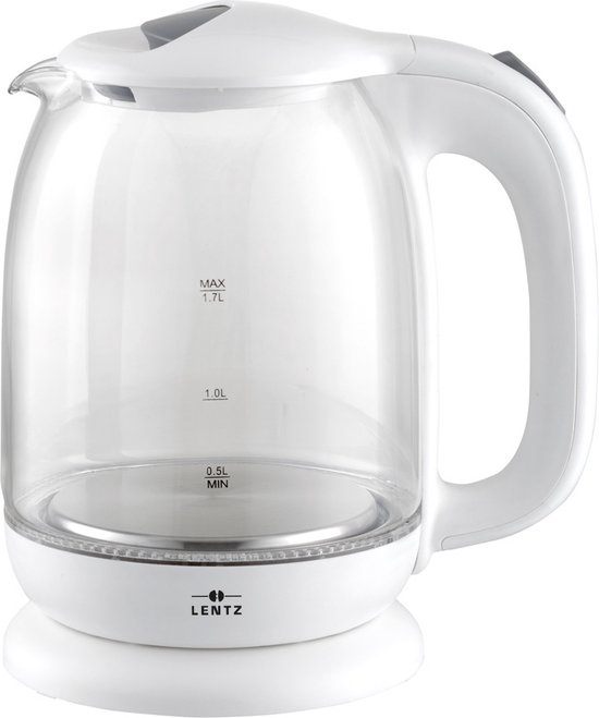 Lentz 74124 - Waterkoker - 1.7 liter - glas - wit