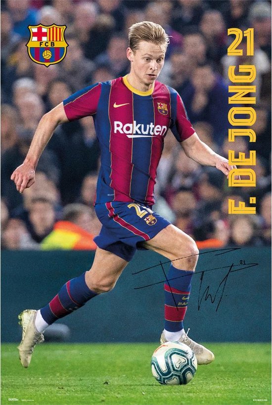 1art1 Fútbol 91 x 61cm FC Barcelona 2020/2021 Frenkie De Jong Poster Póster 