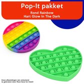 Must-Have for Kids® | Fidget Toys Pakket "Rainbow" Rond & Hartje - Pop It - Tik Tok Trend - Pop It Pakket - Glow In The Dark